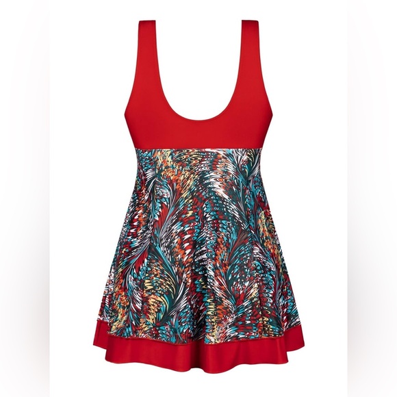 Rivelino Plus Size Swim Dress One Piece Skirt Swimsuit Tummy Control - Picture 8 of 11